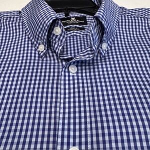 Psycho Bunny Shirt Men’s Sz 16 1/2 X 33 Button Up Shirt Long Sleeve Blue/White